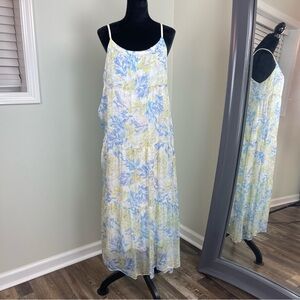 Elana Baldi Floral Spaghetti Strap Maxi Dress Size M-Made In Italy